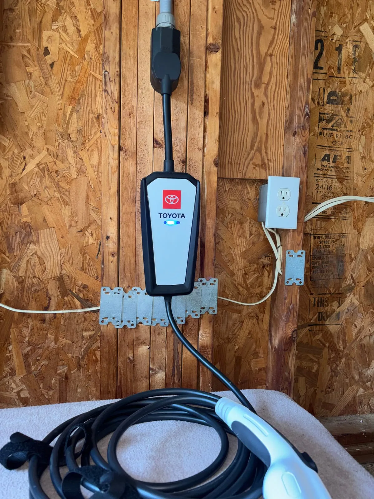 240-volt NEMA 14-50 outlet for a Toyota EV charger