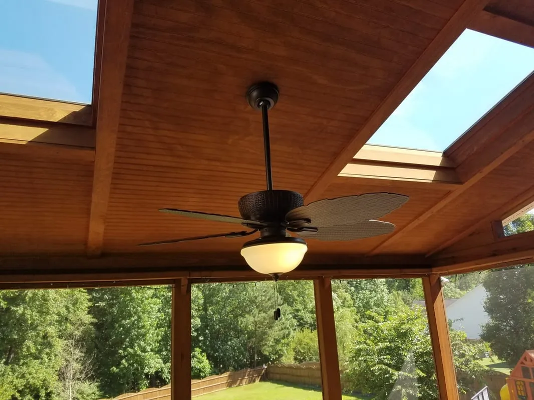 Screened porch ceiling fan